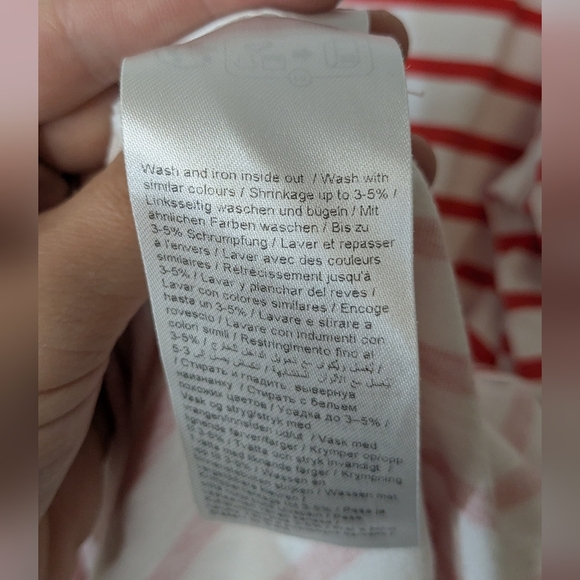 St. Tropez Embroidered Graphic Tshirt - Red white striped - Size L - Picture 8 of 9